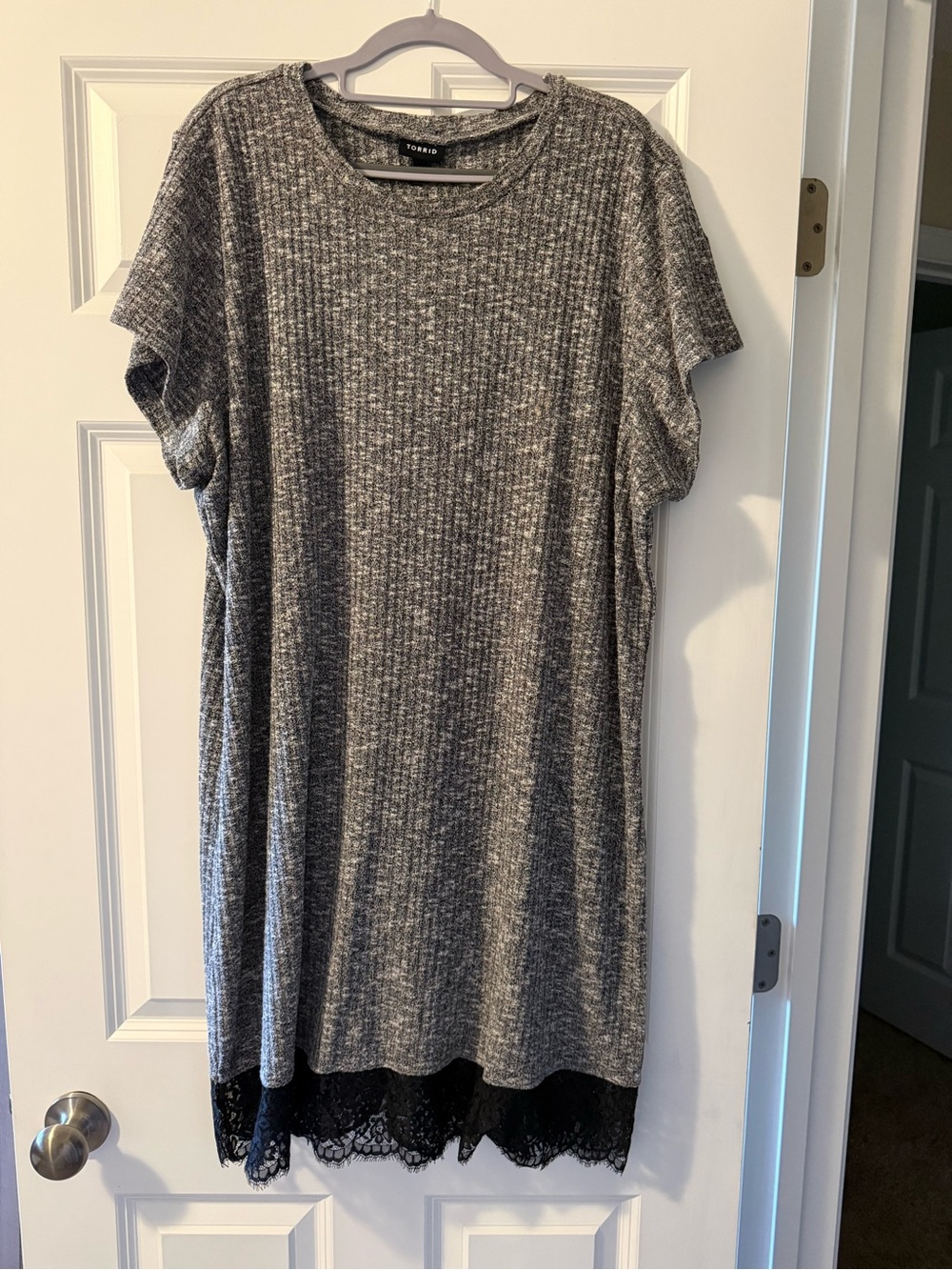 Torrid Ribbed Lace-Hem Sweater Dress